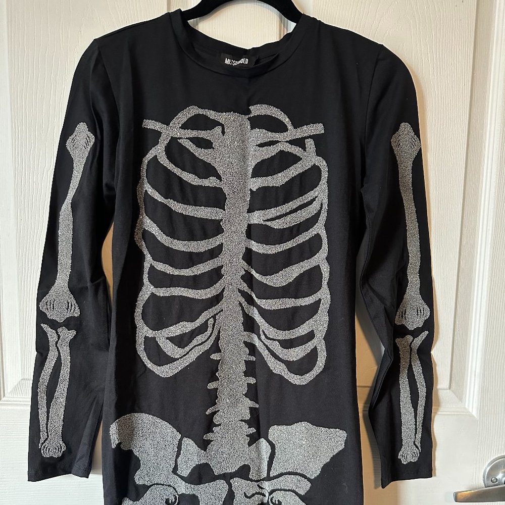Missguided glitter bodycon skeleton dress